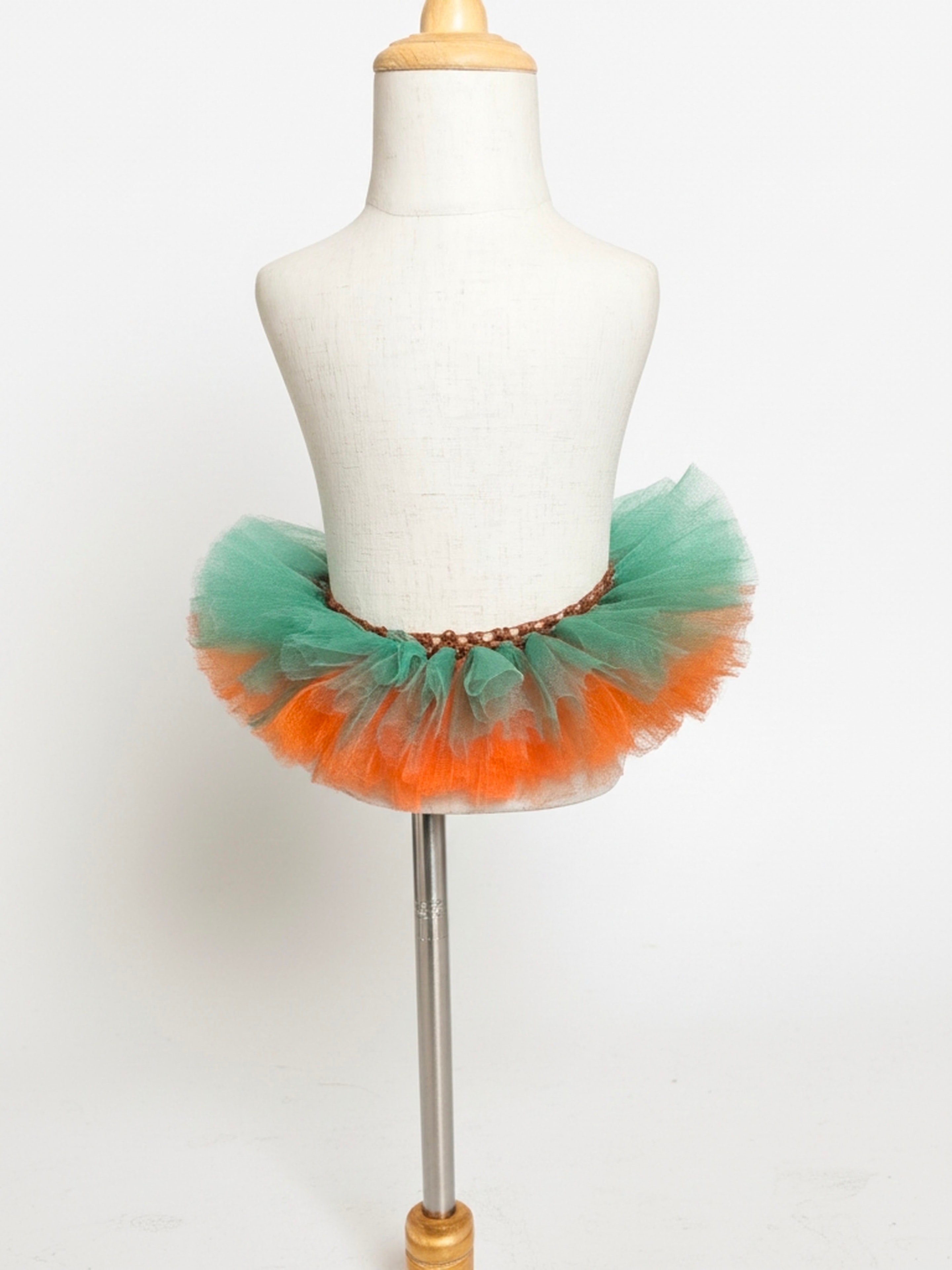 Pumpkin Spice Twirl Tutu in orange and teal tulle